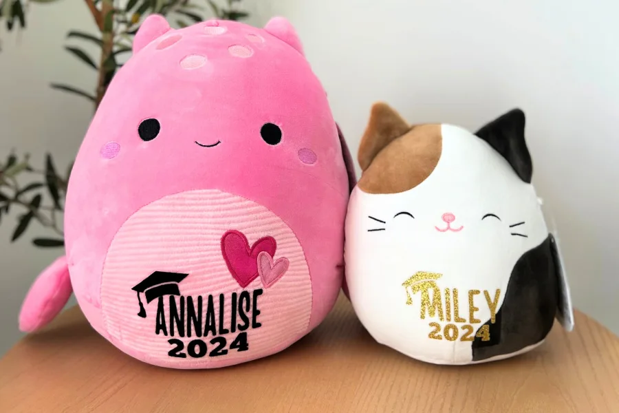 Personalized Squishmallows for graduation or birthdays