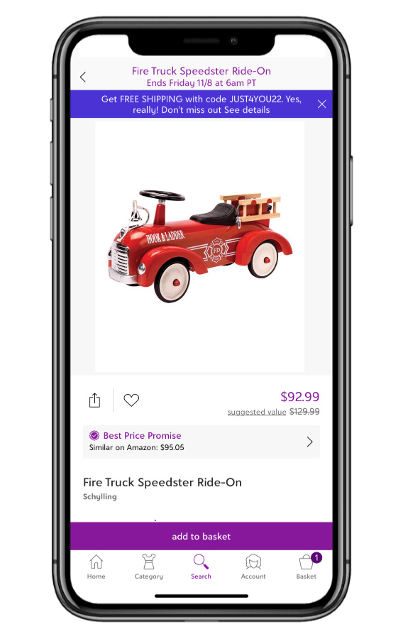 5 great Zulily deals on toys for the holidays: Schylling metal fire truck classic ride-on toy