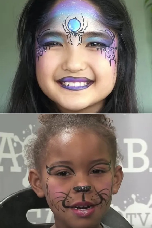 Easy Halloween costumes built around face paint tutorials