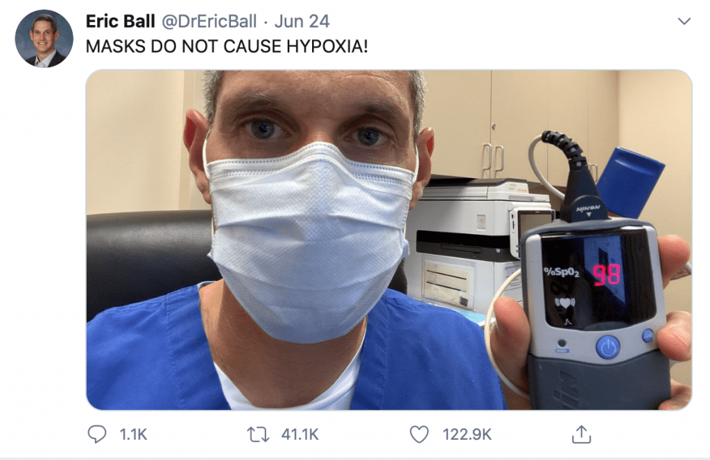 Mask myths: No, they do not cause hypoxia or deplete oxygen levels. That's why surgeons can wear them all day