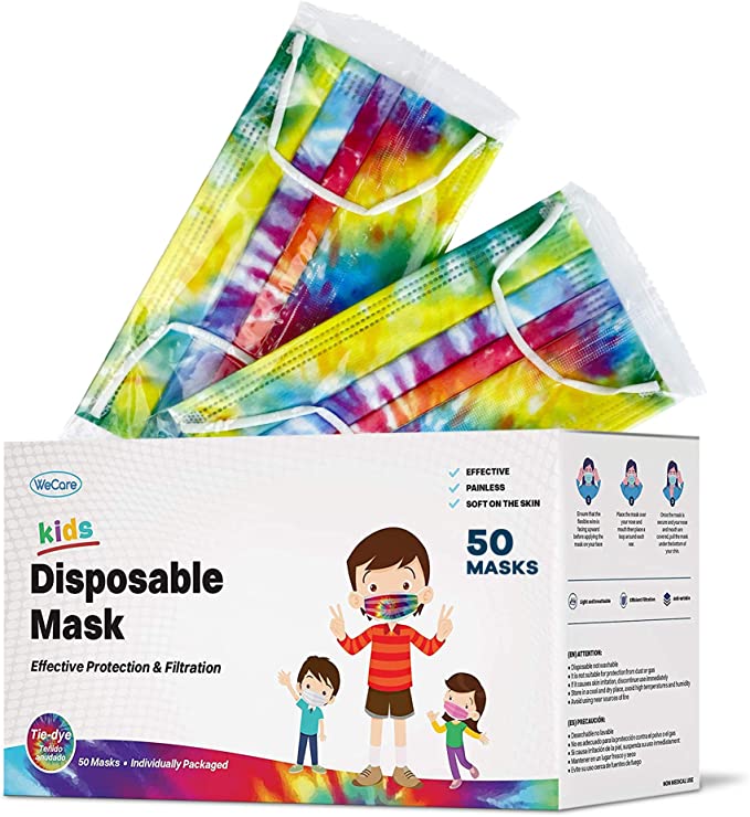 WeCare makes doctor recommended face-masks in kid and adult sizes ink lots of fun colors and prints