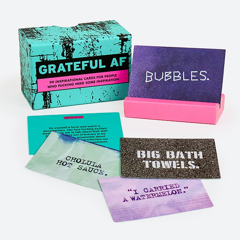 Grateful AF deck with stand: Cool gifts for adults all $15 or under