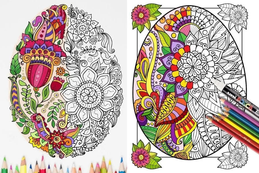 Zen Bird Studio's pysanka downloadable coloring pages also support a Ukrainian small business