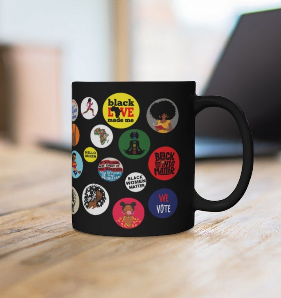 Political gifts for women: Black girl magic mug from The Trini Gee