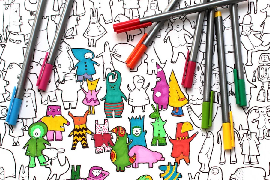 Cool activity books for kids: Fill-me-in by Moose Allain.