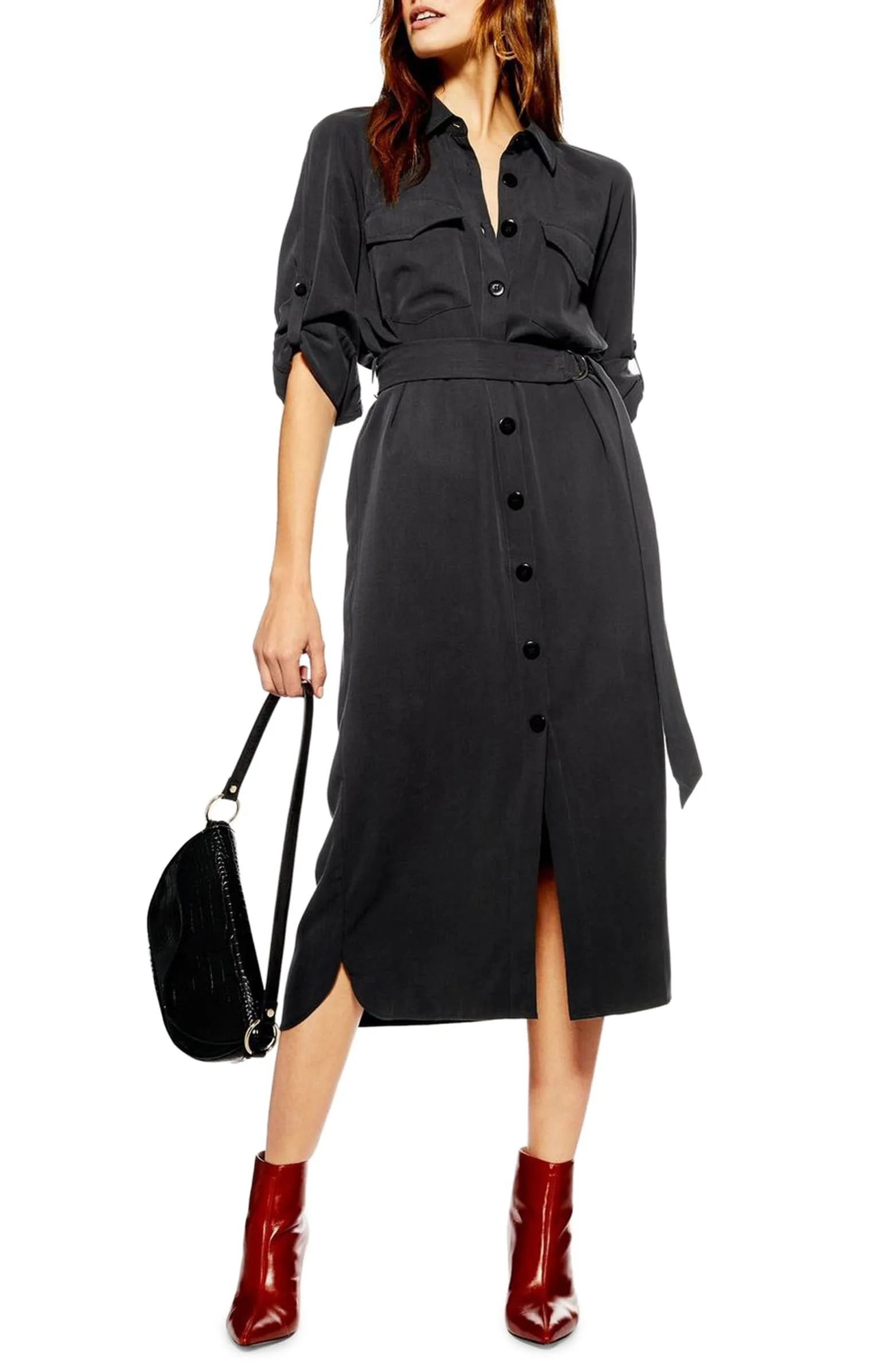 Long belted shirt dresses for fall: Snakeprint dress by Lafayette 148 on sale
