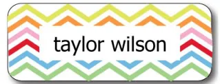 Kids' name labels get the chevron touch