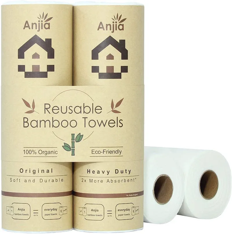 The reusable bamboo paper towels we're using (and loving) right now.