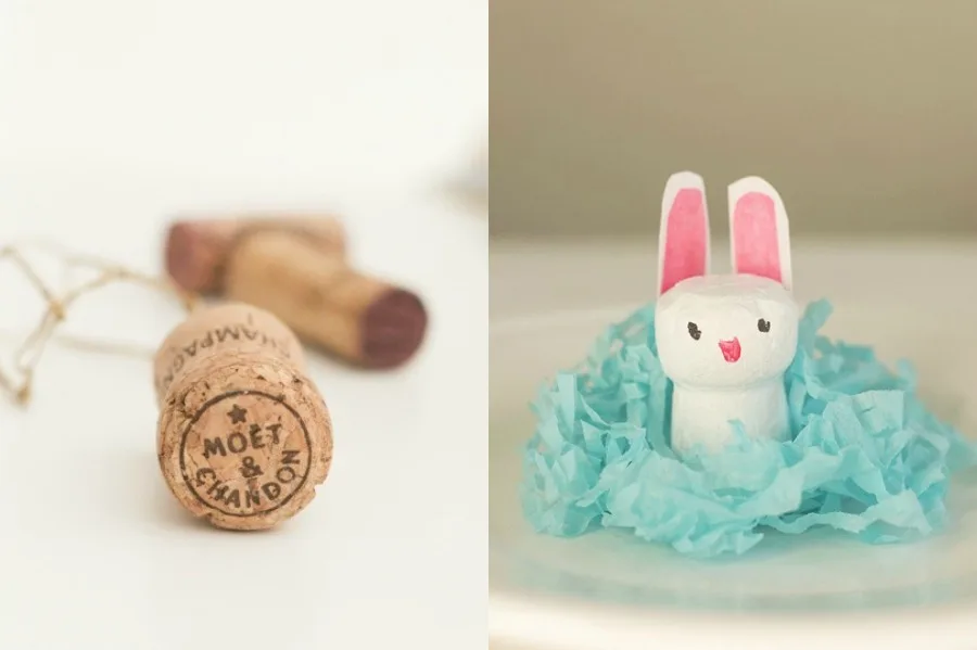 Easter crafts: cork bunnies via Willowday blog. So clever!