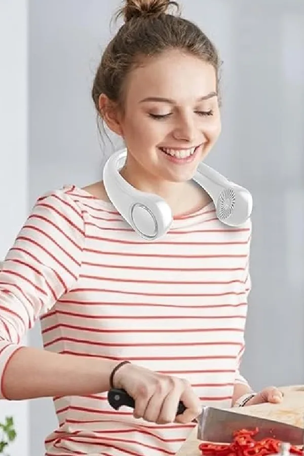 Portable neck fan with USB charge on sale on Amazon