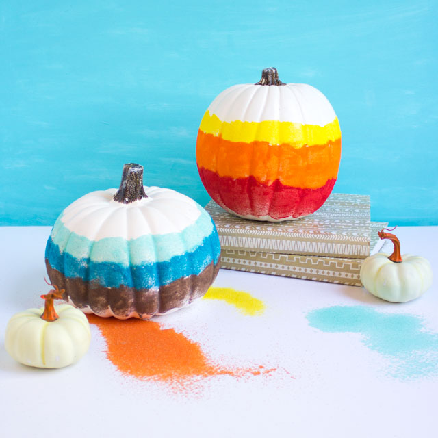 No-carve pumpkins for Halloween: Sand art no-carve pumpkin | Design Improvised