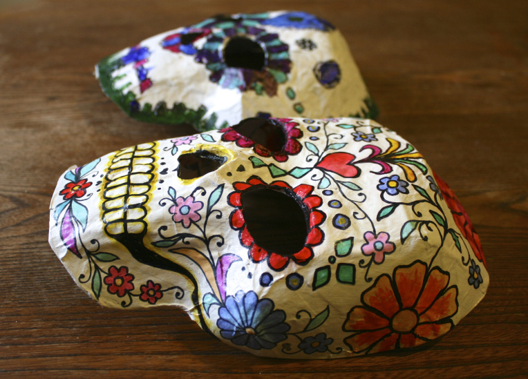 Sugar skull crafts | sugar skull 3D masks from Made by Toya
