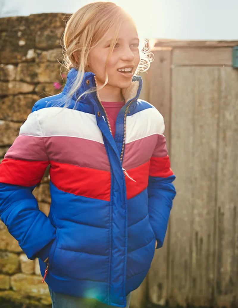 Winter coats for girls: Retro-style puffer at Boden