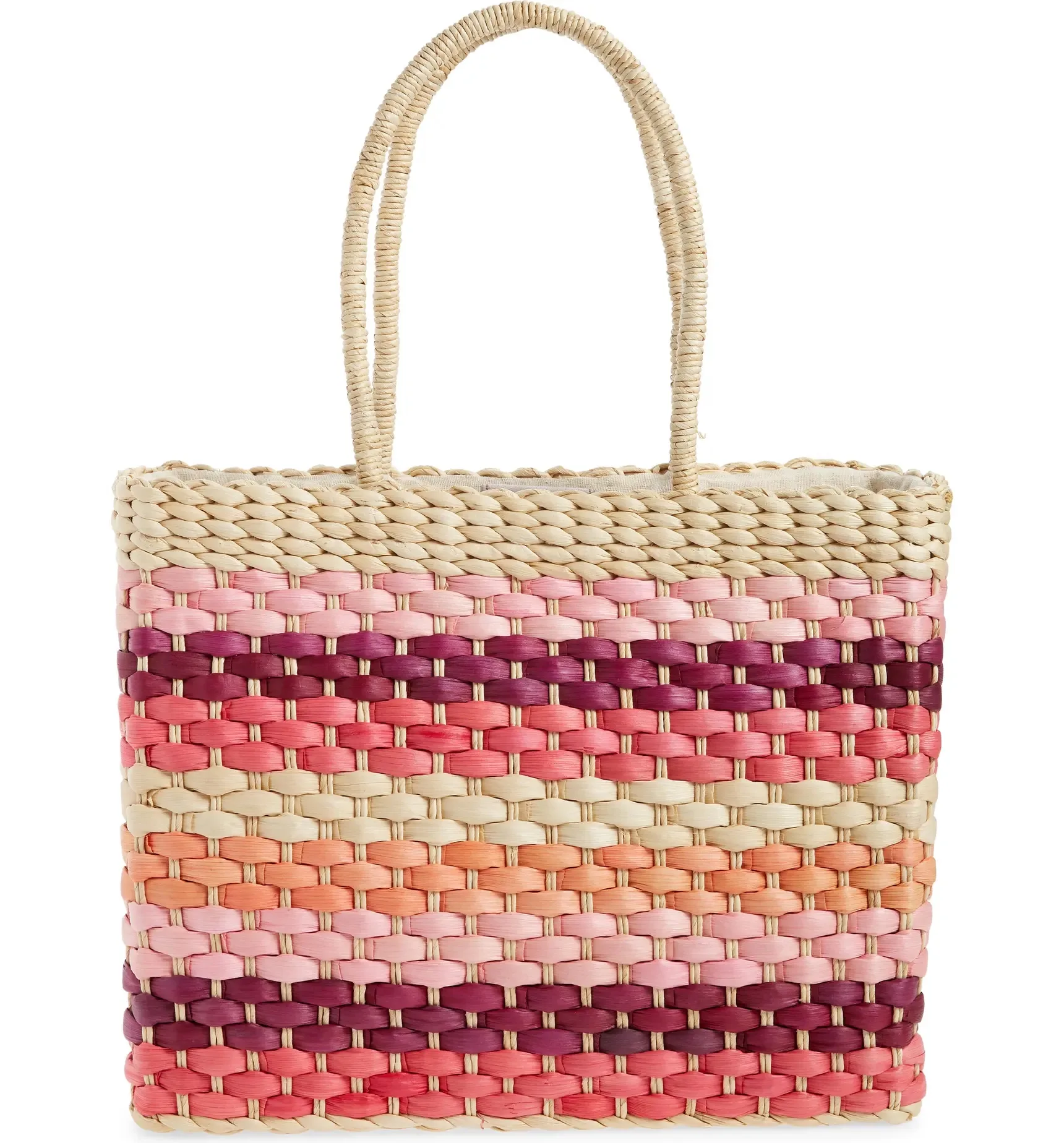 Fashionable beach totes for summer: This woven bag from btb Los Angeles goes from the beach to the bar seamlessly.