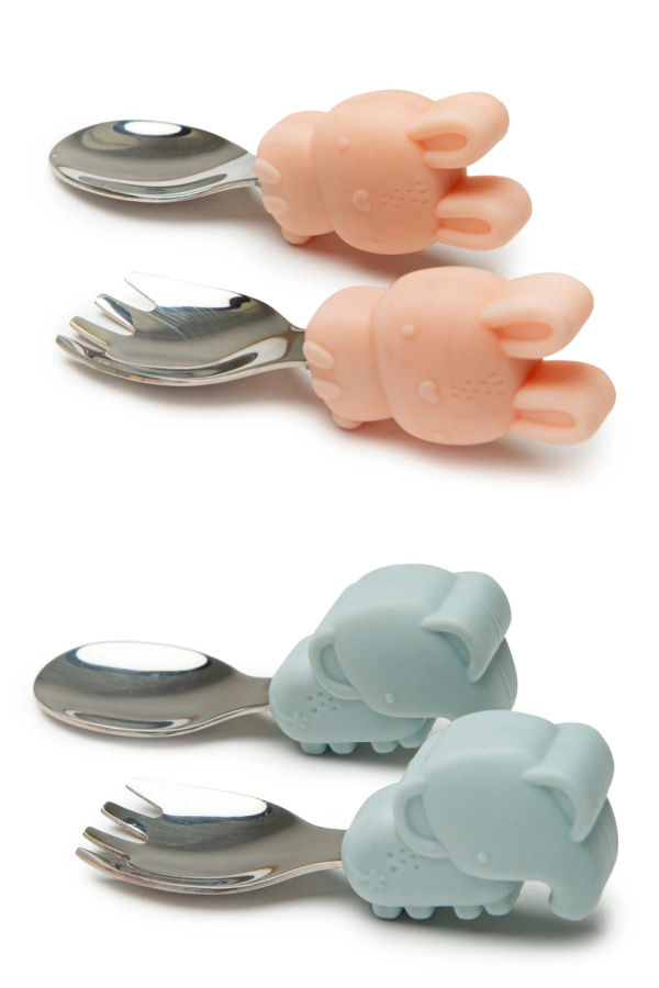 Adorable learning spoon and fork set for baby | Best Baby Shower gifts under $15 | loulou lollipop