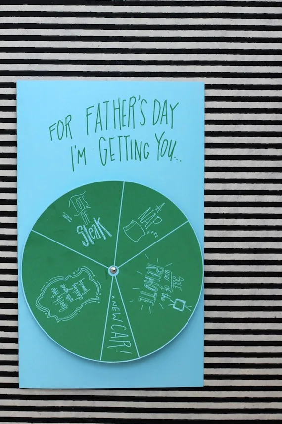 Free, fun Father's Day printables: Spinner Father's Day card by Julep