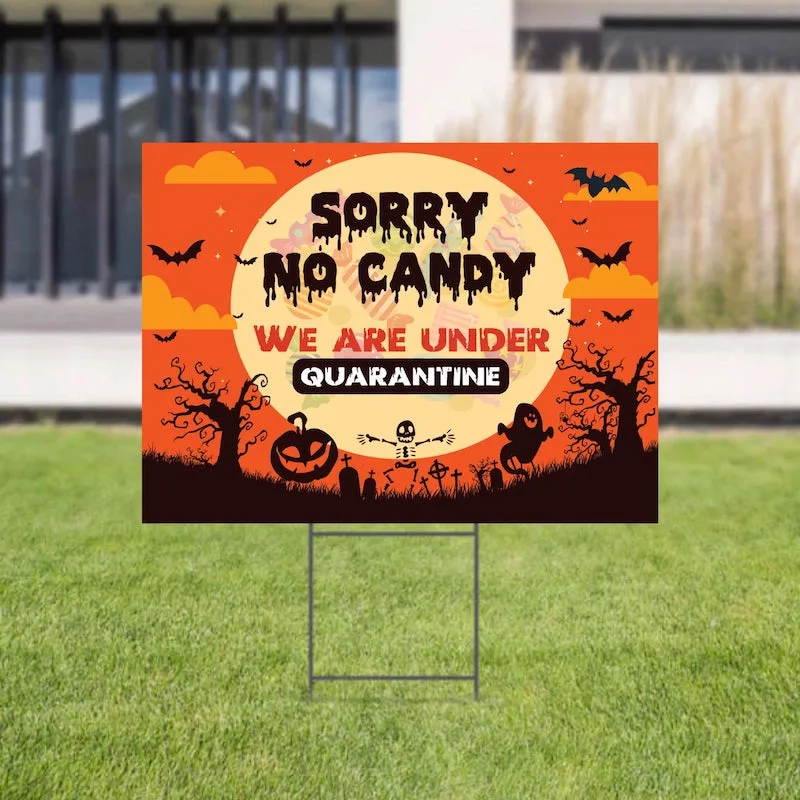 Social Distancing Halloween Signs: Halloween Quarantine sign