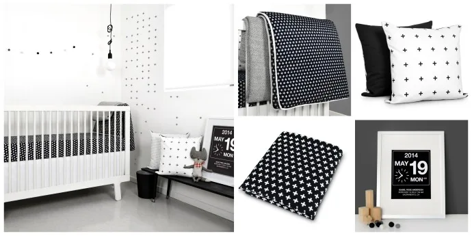 Olli and Lime Black and White Cross Nursery