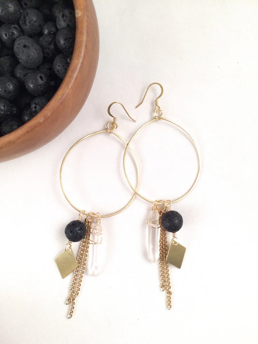 Essential Oil Jewelry: Hoop earrings at Quinn Sharp