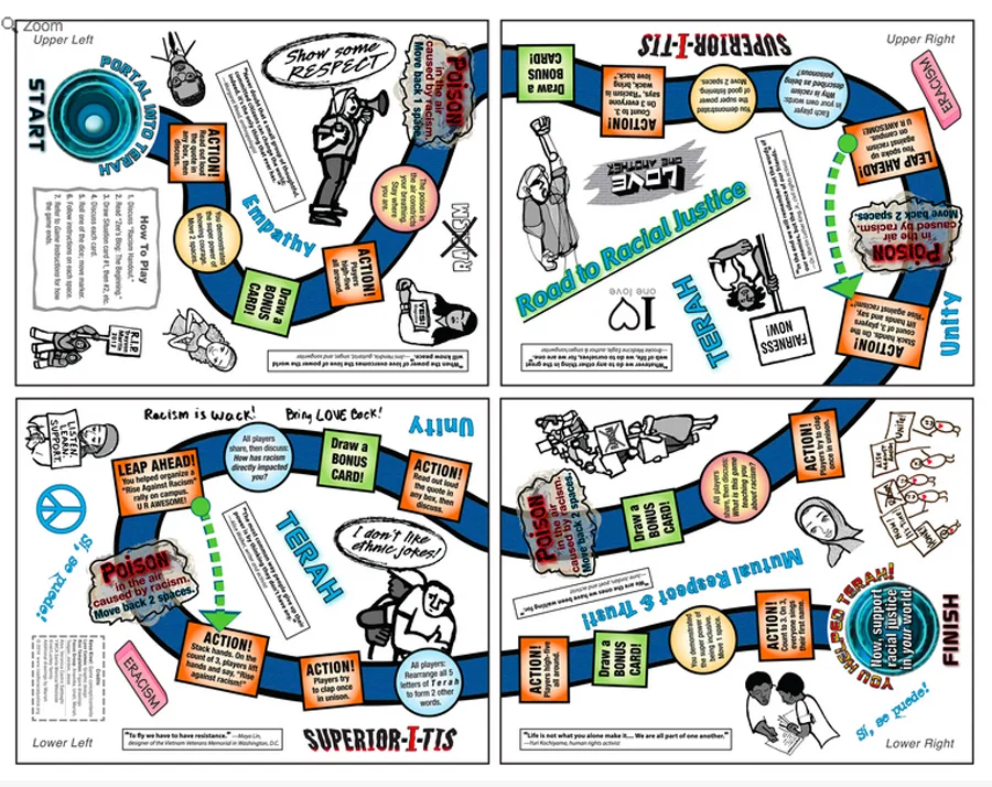 road to racial justice board game to teach resistance