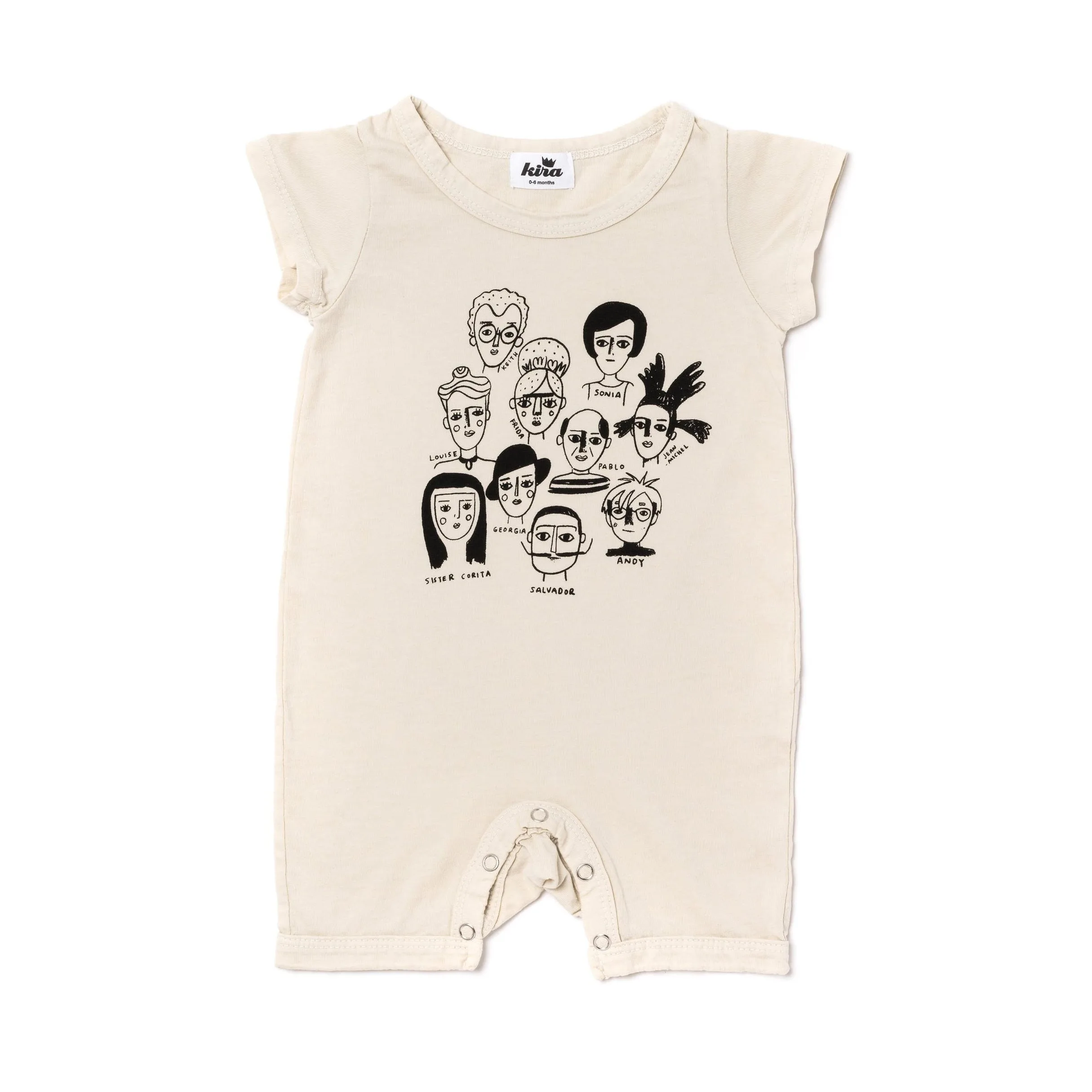 Find the Artists in History print from Kira Kids on jumpsuits like this one
