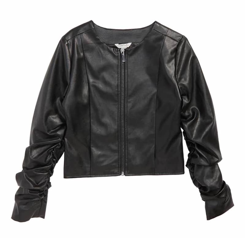 Stylish winter coats for girls: Faux leather at Nordstrom 