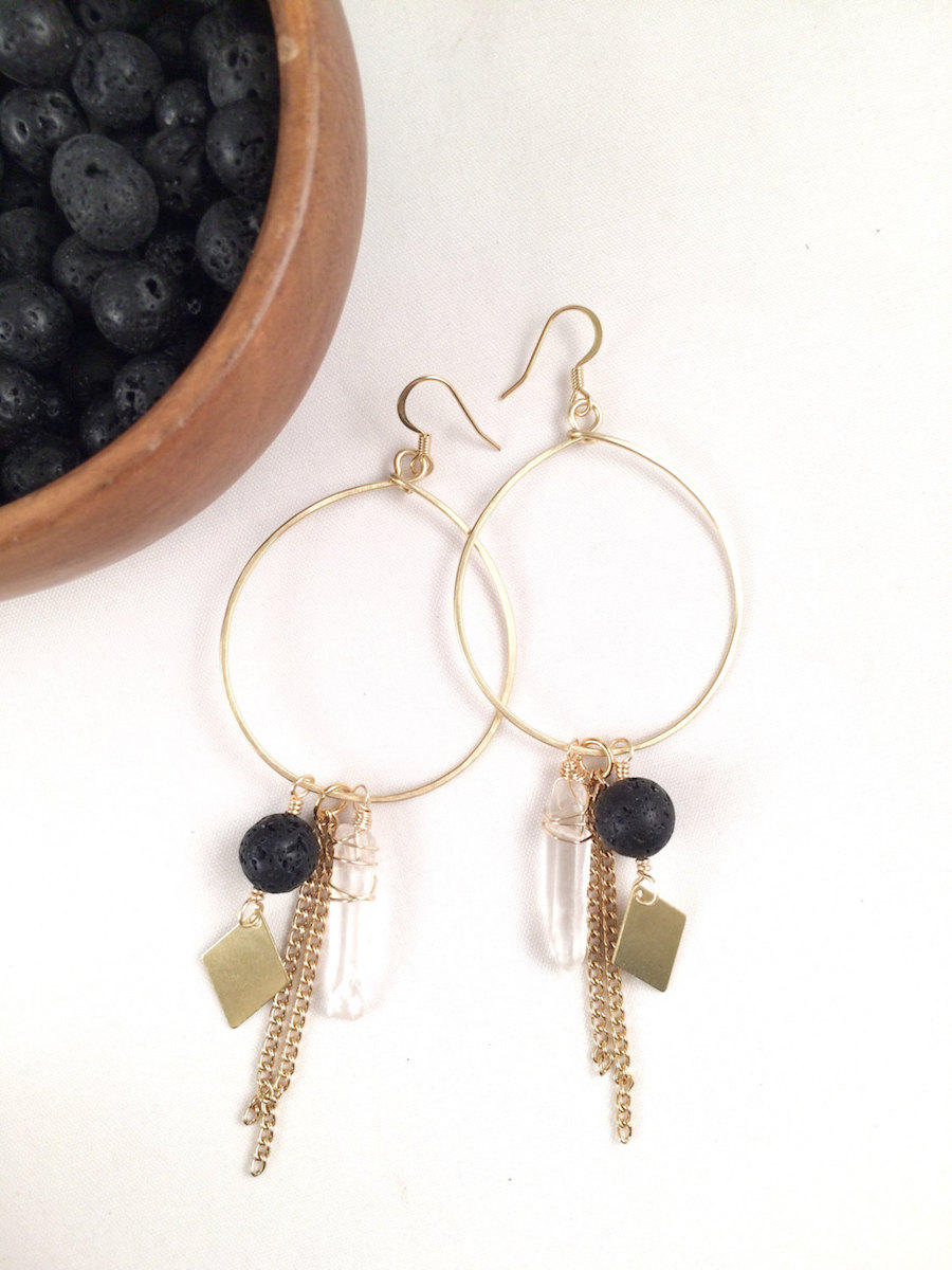 Essential Oil Jewelry: Hoop earrings at Quinn Sharp