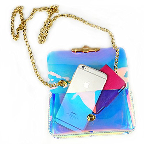 Cool pop bags for girls: Clear hologram sling bag