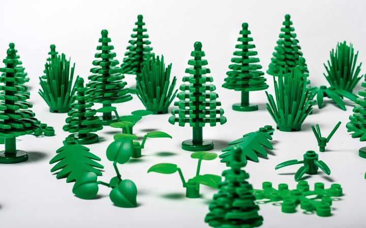 LEGO trees and botanical elements, now sustainable and eco-friendlier