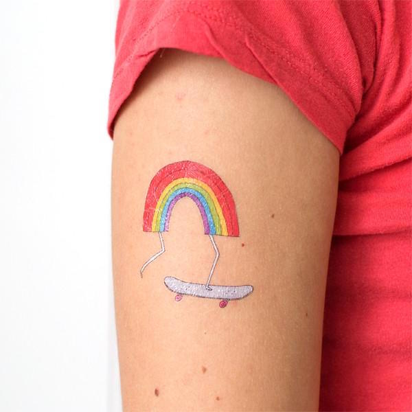 Kids' rainbow temporary tattoo by Marc Johns for Tattly