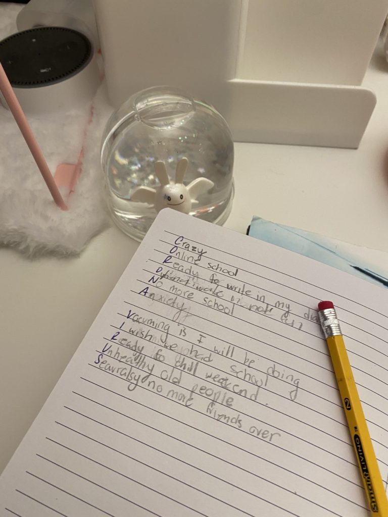 10 writing exercises for kids: Acrostic poetry 