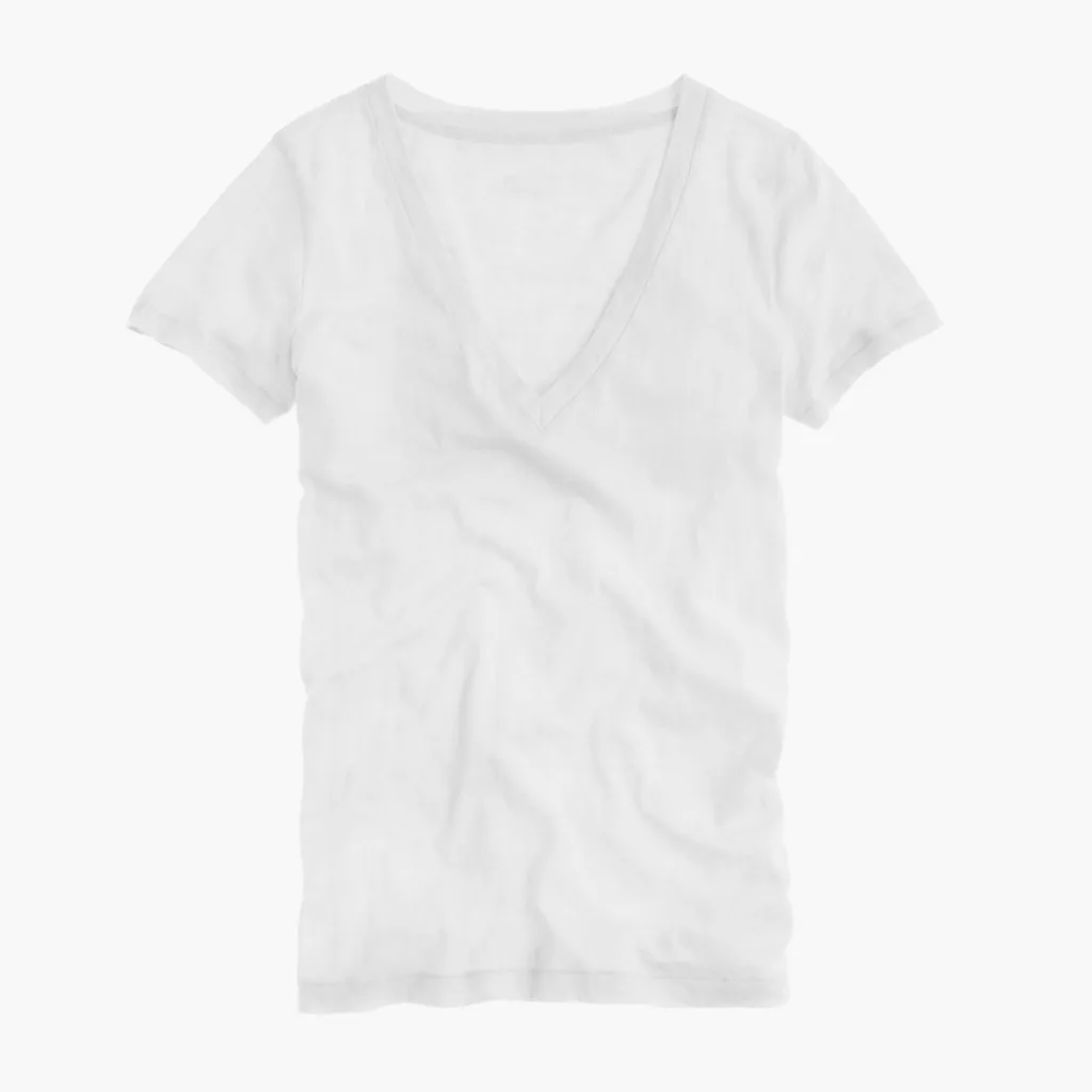 Best white t-shirts for women: J Crew vintage cotton v-neck is a favorite | mompicksprod.wpengine.com