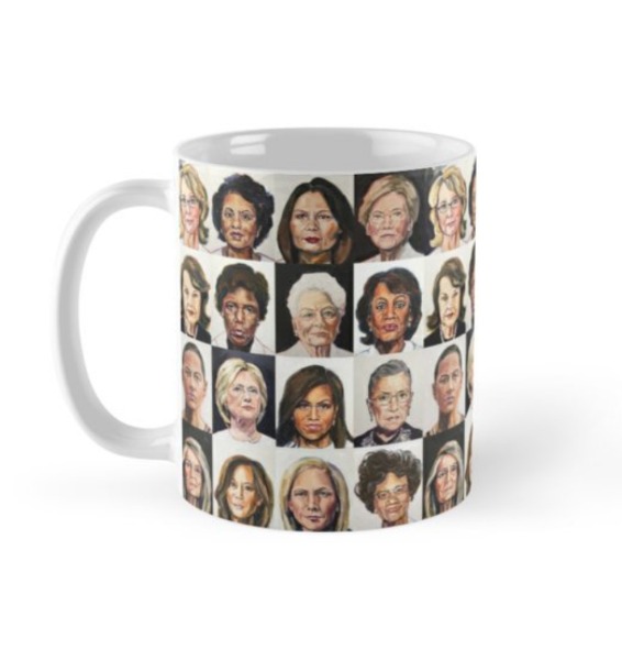 TL Duryea's Sheroes portrait mug at Red Bubbble