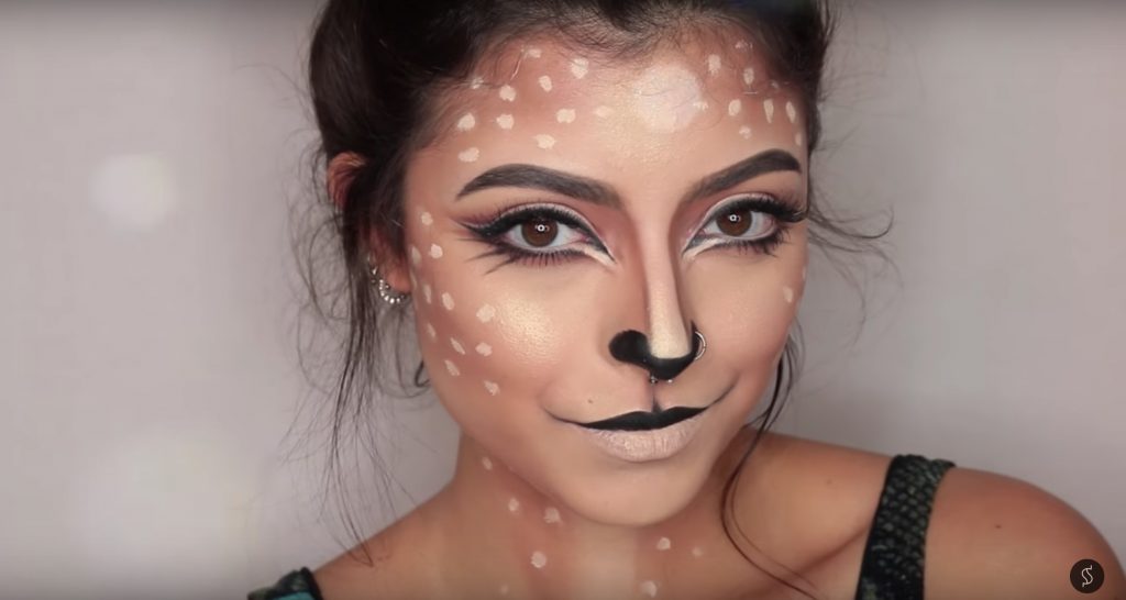 Cute deer face paint video tutorial by Stephanie Suero