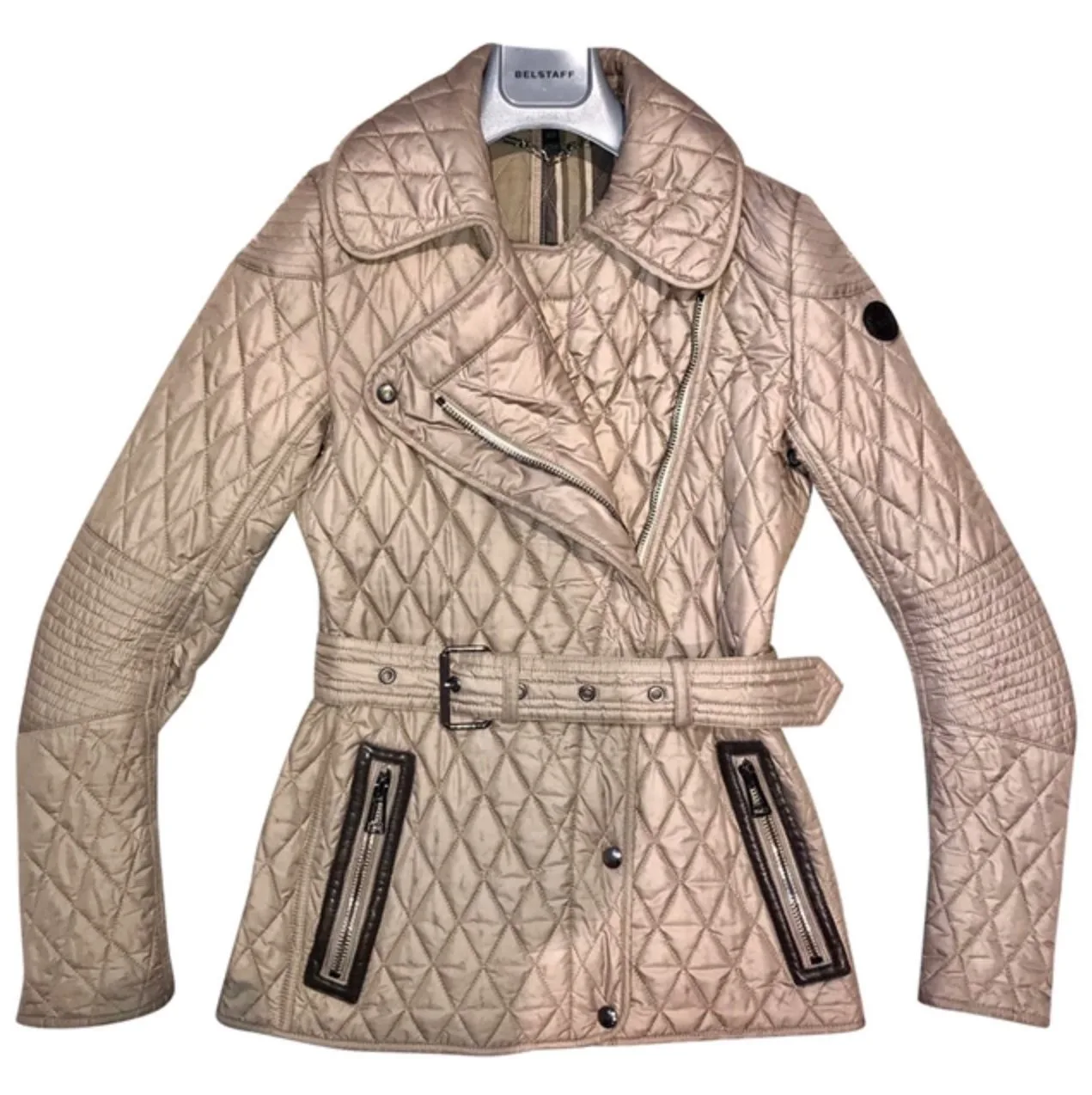 Comparison of best consignment shops: Belstaff quilted metallic jacket at Vestiare Collective