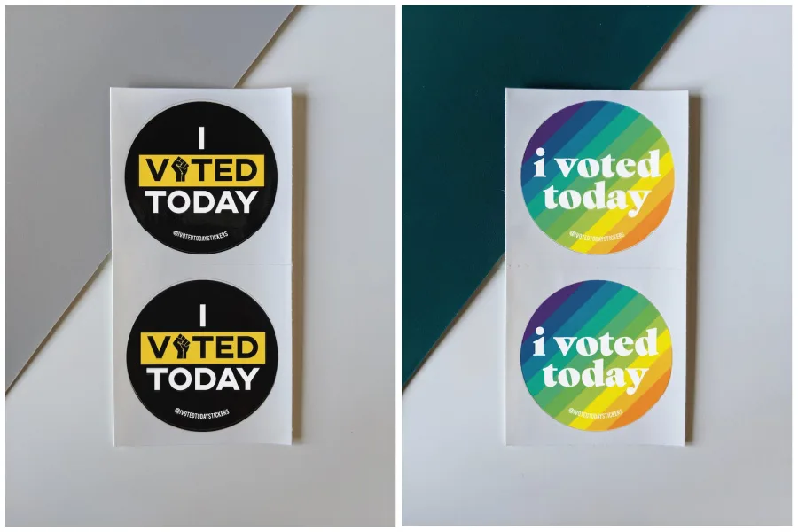 7 smart "I Voted" stickers that speak to the issues