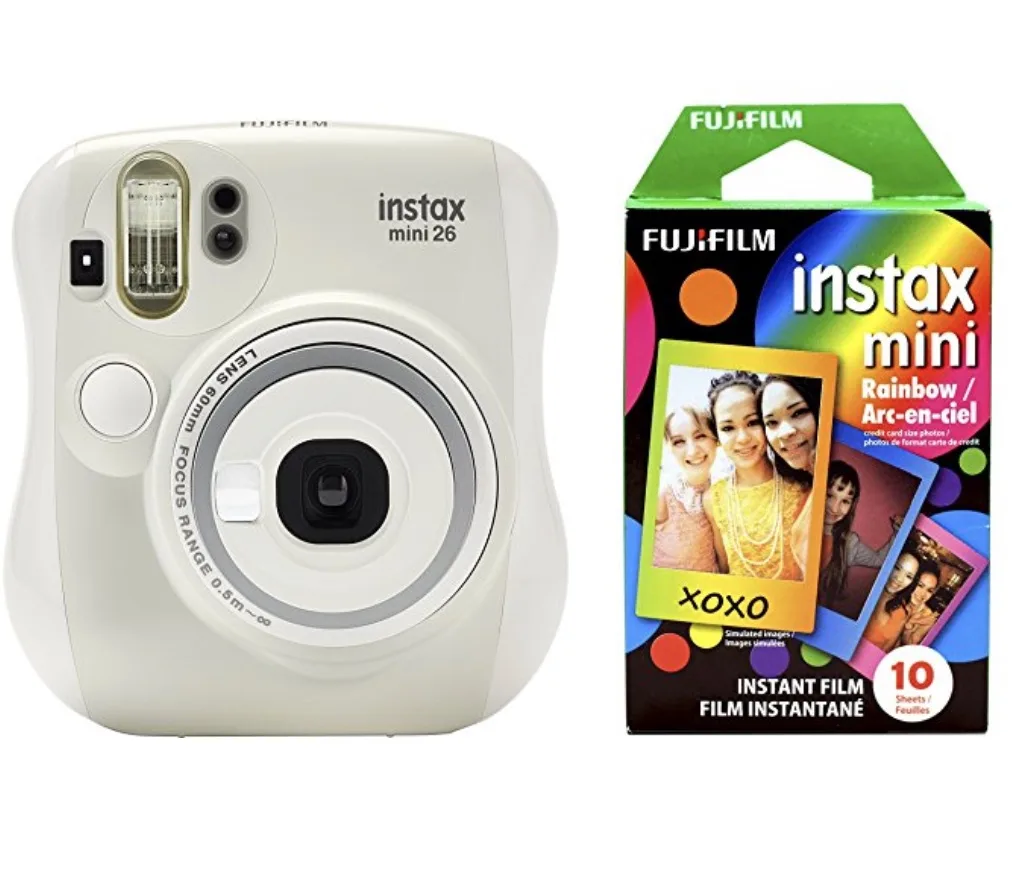 Instax Mini camera bundle with rainbow film: A kid favorite, especially for summer camp care packages