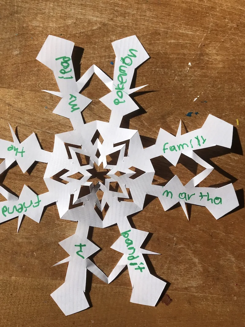 DIY Gratitude Garland tutorial: Write down what you're thankful for on each cut-out.