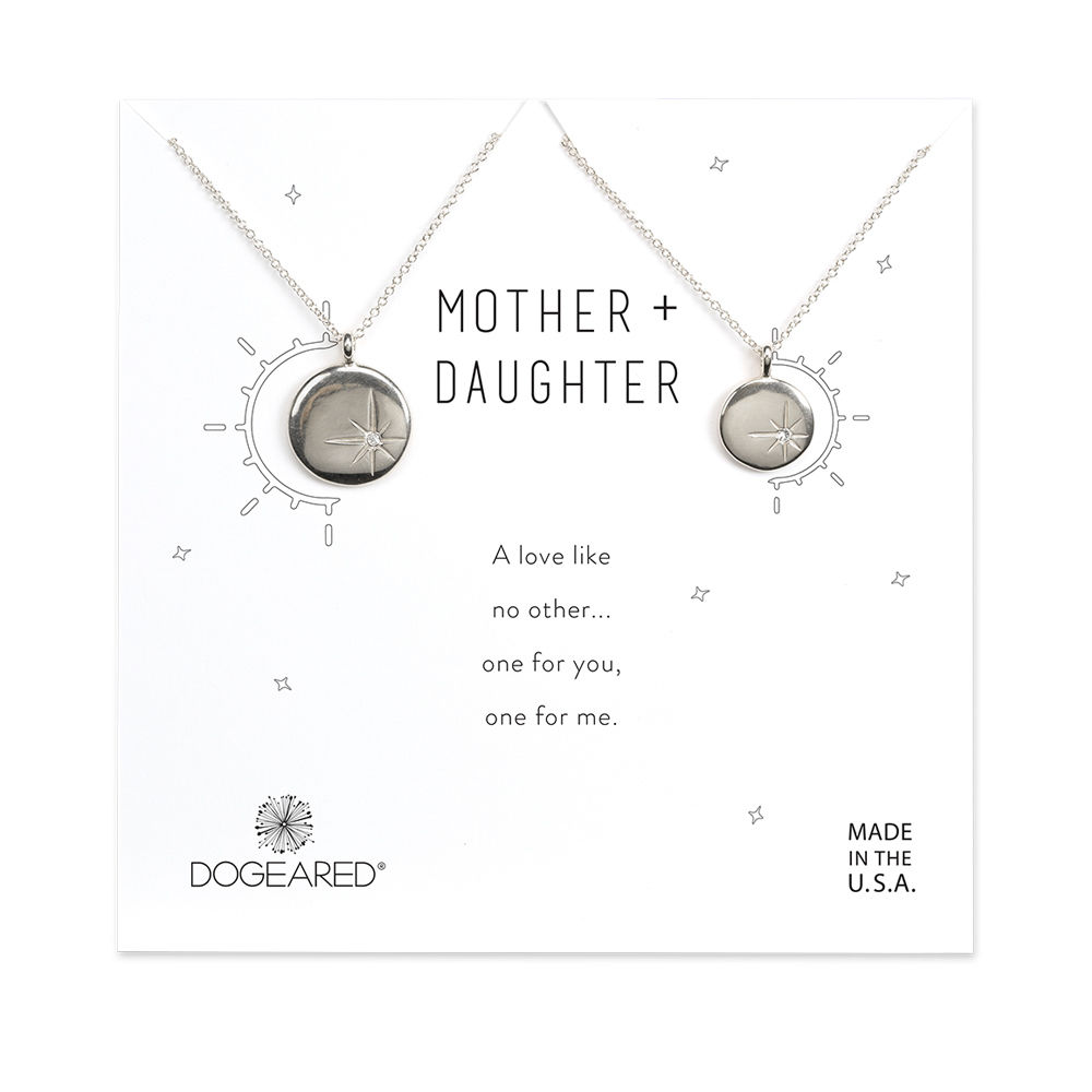 Mother-daughter necklace sets: Sparkle star disc mother-daughter necklaces | Dogeared