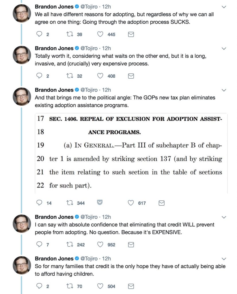Why the adoption tax credit matters | Twitter thread by Brandon Jones Why the adoption tax credit matters | Twitter thread by Brandon Jones