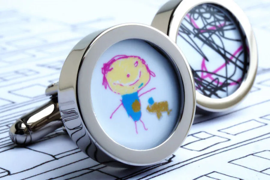 Best Father's Day jewelry and accessories gifts: Custom kids' artwork cufflinks at Urban Eye