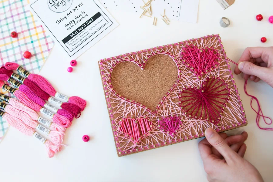 Cool string art craft kits from Twisted Crafts let kids make their own gifts or handmade decor
