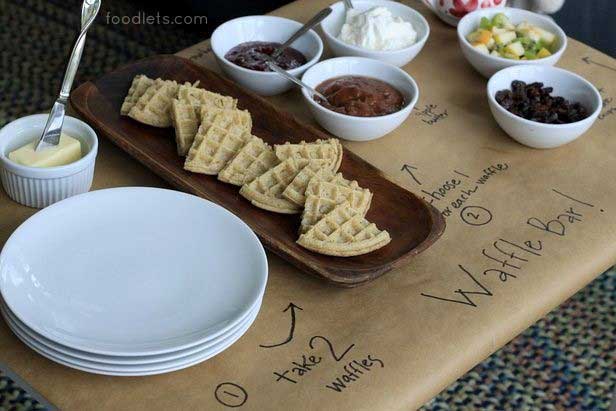 DIY waffle bar ideas for a Stranger Things party | via Foodlets for the Food Network
