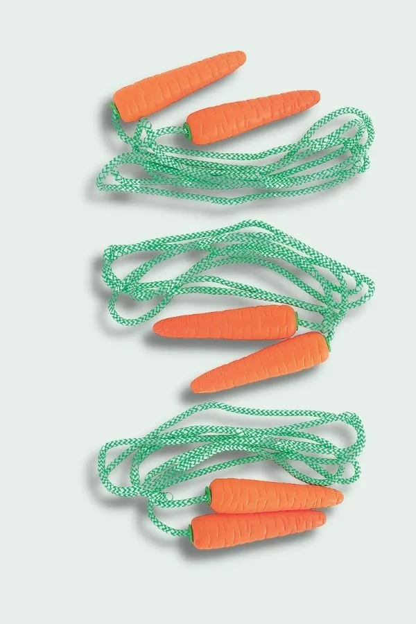 Carrot-handled jump ropes make a great Easter basket gift