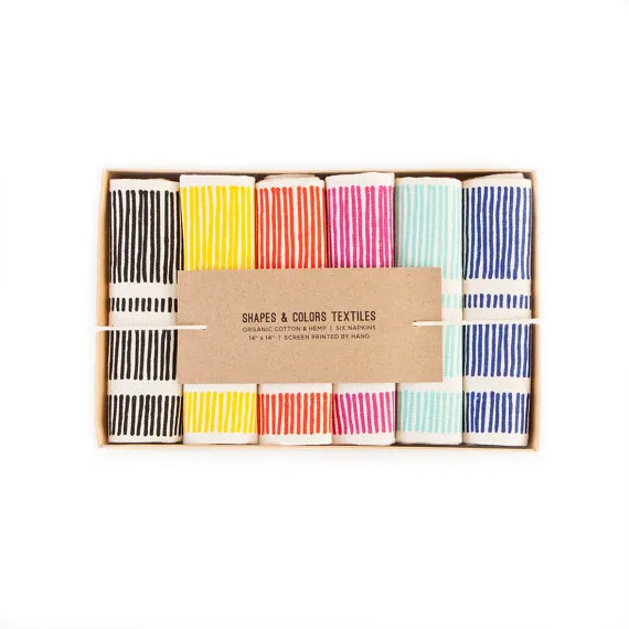 Handprinted colorful napkins from Etsy's Shapes Colors
