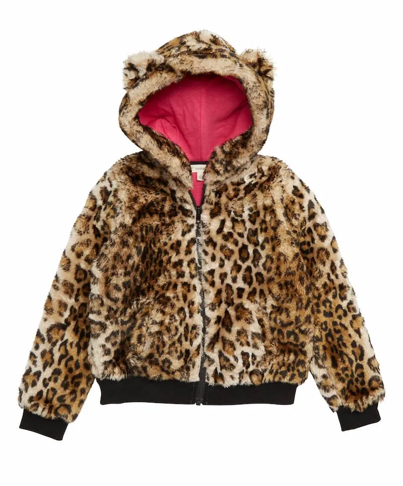 Winter coats for girls: Bomber style leopard print at Nordstrom