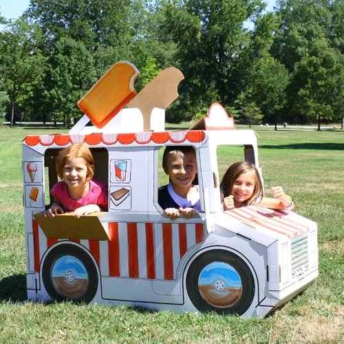 Beat the heat: eco-friendly cardboard playhouses are a cool summer retreat