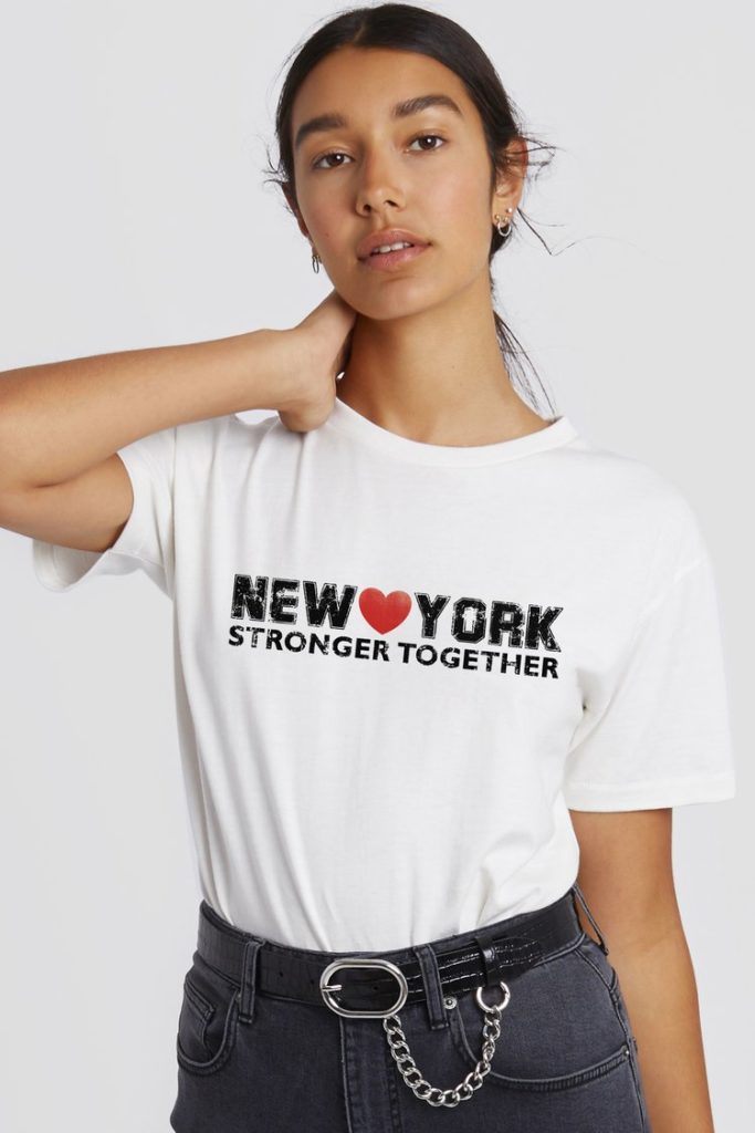 Mother's Day gifts that give back to Covid relief and healthcare workers:I Love NY tee from Rebecca Minkoff