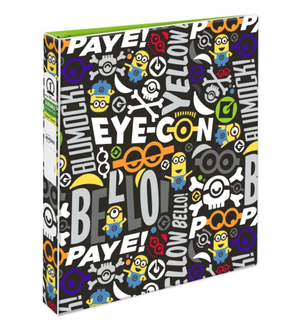 Fun school supplies under $10: Minions Eye-Con binder by Avery (sponsor)