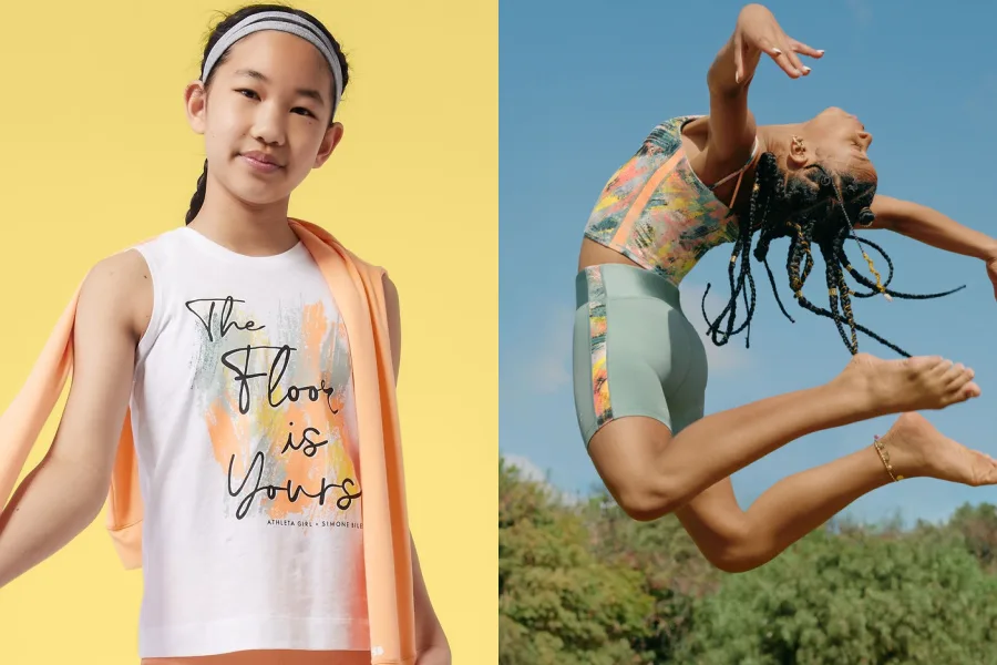 Favorite looks from the new Simone Biles x Athleta Girl collection for kids 6-16